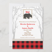 Cartes d'invitation de mariage Rustic Bear & Red P (Devant)