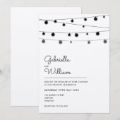 Cartes d'invitation de mariage rustique avec guirl (Devant / Derrière)