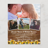 Cartes d'invitation de mariage rustique avec tourn (Devant)