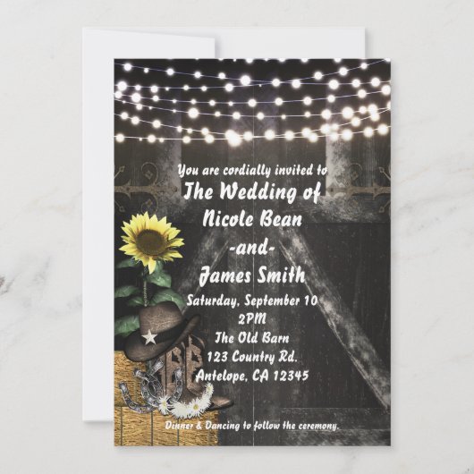 Cartes d'invitation de mariage rustique Country We (Devant)