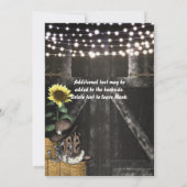 Cartes d'invitation de mariage rustique Country We (Dos)