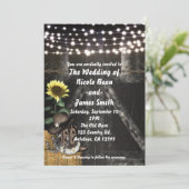 Cartes d'invitation de mariage rustique de style c (Debout devant)