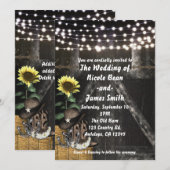 Cartes d'invitation de mariage rustique de style c (Devant / Derrière)