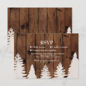 Cartes d'invitation de mariage rustique en bois po (Devant / Derrière)