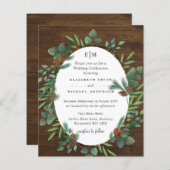 Cartes d'invitation de mariage rustique et champêt (Devant / Derrière)