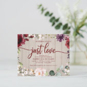 Cartes d'invitation de mariage rustique et sans pr (Debout devant)