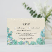 Cartes d'invitation de mariage rustique Menthe Suc (Debout devant)