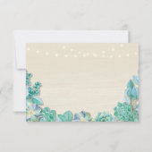 Cartes d'invitation de mariage rustique vert pâle  (Dos)