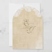 Cartes d'invitation de mariage rustiques avec dent (Dos)