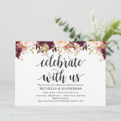 Cartes d'invitation de mariage rustiques bordeaux (Debout devant)