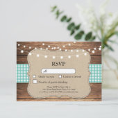Cartes d'invitation de mariage sarcelle à vérifier (Debout devant)