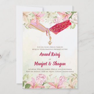 Cartes d'invitation de mariage sikh et invitations