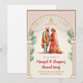 Cartes d'invitation de mariage Sikh Invitations nu (Devant / Derrière)