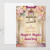 Cartes d'invitation de mariage Sikh numériques Mar (Devant / Derrière)