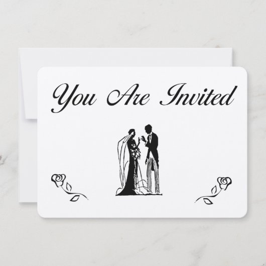 Cartes d'invitation de mariage simples (Devant)