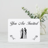 Cartes d'invitation de mariage simples (Debout devant)
