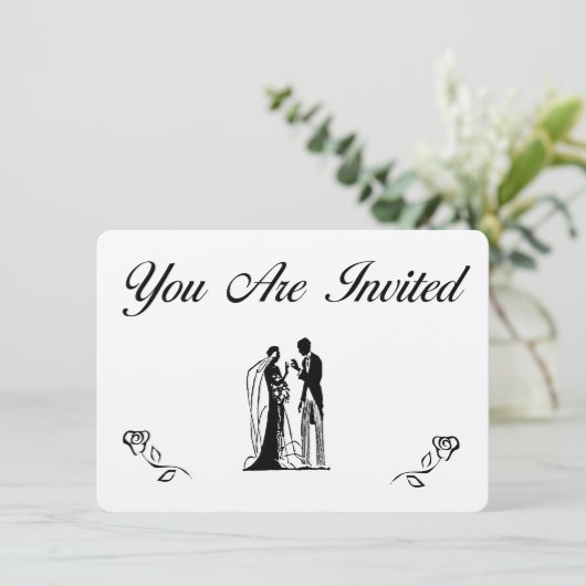 Cartes d'invitation de mariage simples (Debout devant)