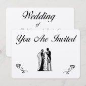 Cartes d'invitation de mariage simples (Devant / Derrière)