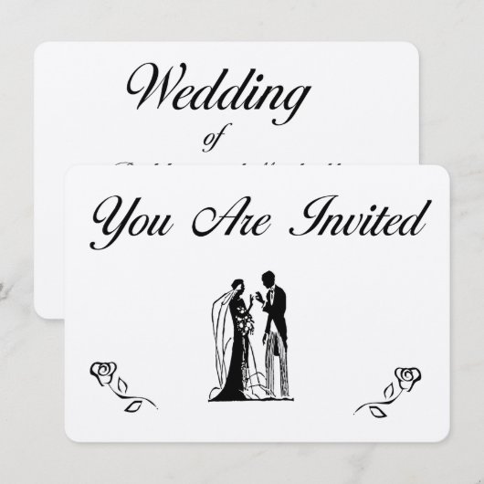 Cartes d'invitation de mariage simples (Devant / Derrière)