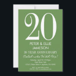 Cartes d'invitation de mariage simples et modernes<br><div class="desc">Une invitation d'anniversaire simple et moderne de couleur verte mousse et blanche. Parfait pour les anniversaires de mariage importants tels que 5 ans,  10 ans,  15 ans,  20 ans,  25 ans,  30 ans,  35 ans,  40 ans,  45 ans,  50 ans,  55 ans,  60 ans...  ou n'importe quelle année !</div>
