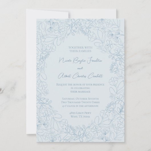 Cartes d'invitation de mariage Spring Whimsy (Devant)