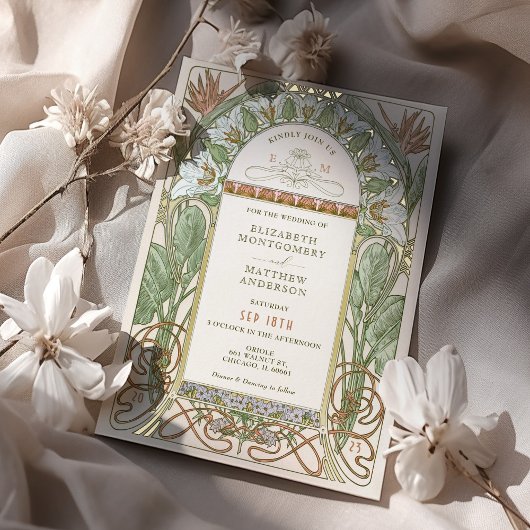 Cartes d'invitation de mariage Strelitzia Foil Nou