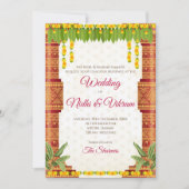 Cartes d'invitation de mariage sud-indiennes & inv (Devant)
