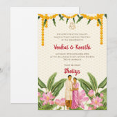 Cartes d'invitation de mariage sud-indiennes Maria (Devant / Derrière)