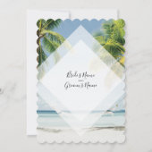 Cartes d'invitation de mariage sur la plage avec p (Dos)