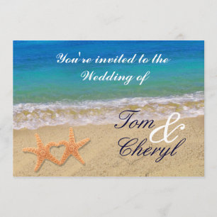 Cartes d'invitation de mariage sur la plage océani