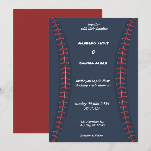 Cartes d'invitation de mariage sur le thème du bas (Devant / Derrière)