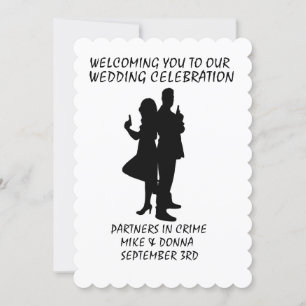 CARTES D'INVITATION DE MARIAGE THÈME GANGSTER ARME