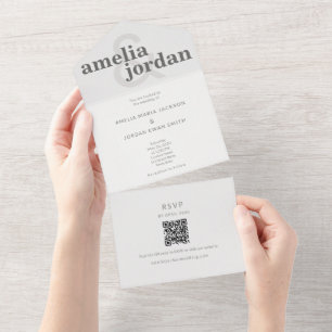 Cartes d'invitation de mariage tout-en-un à typogr