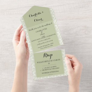 Cartes d'invitation de mariage tout-en-un en dente