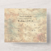 Cartes d'invitation de mariage tout-en-un Notes de (Verso)