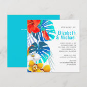 Cartes d'invitation de mariage tropical aux feuill (Devant / Derrière)