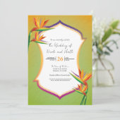 Cartes d'invitation de mariage tropical Fleur de P (Debout devant)