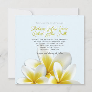 Cartes d'invitation de mariage tropical Plumeria F