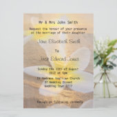 Cartes d'invitation de mariage tropical sur la pla (Debout devant)