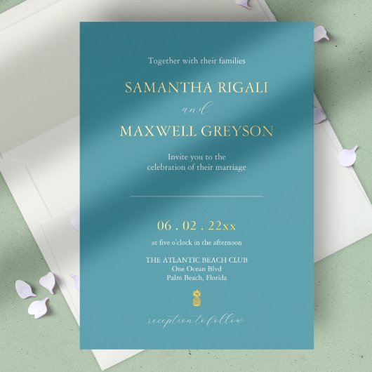 Cartes d'invitation de mariage turquoise bleu de c