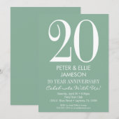 Cartes d'invitation de mariage vert menthe moderne (Devant / Derrière)