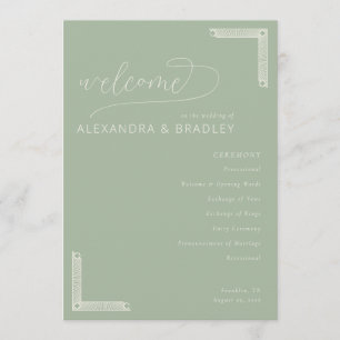 Cartes d'invitation de mariage vert sauge élégant