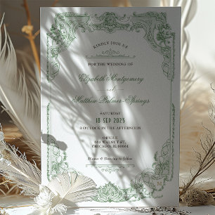 Cartes d'invitation de mariage vert sauge Royal Vi