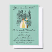 Cartes d'invitation de mariage vertes Fantasy médi (Compenser)