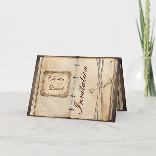 Cartes d'invitation de mariage vintage (Devant)