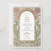 Cartes d'invitation de mariage vintage Art Nouveau (Devant)