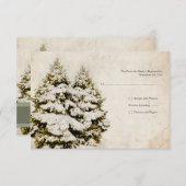 Cartes d'invitation de mariage vintage aux verts p (Devant / Derrière)