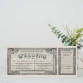 Cartes d'invitation de mariage vintage avec Cartes (Debout devant)