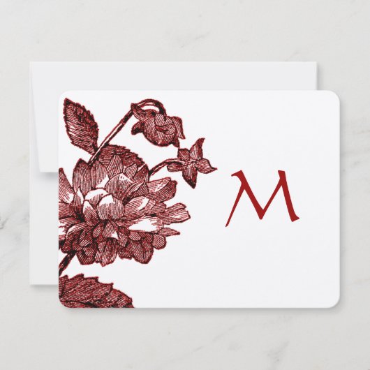 Cartes d'invitation de mariage vintage avec rose d (Devant)