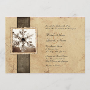 Cartes d'invitation de mariage vintage flocon de n